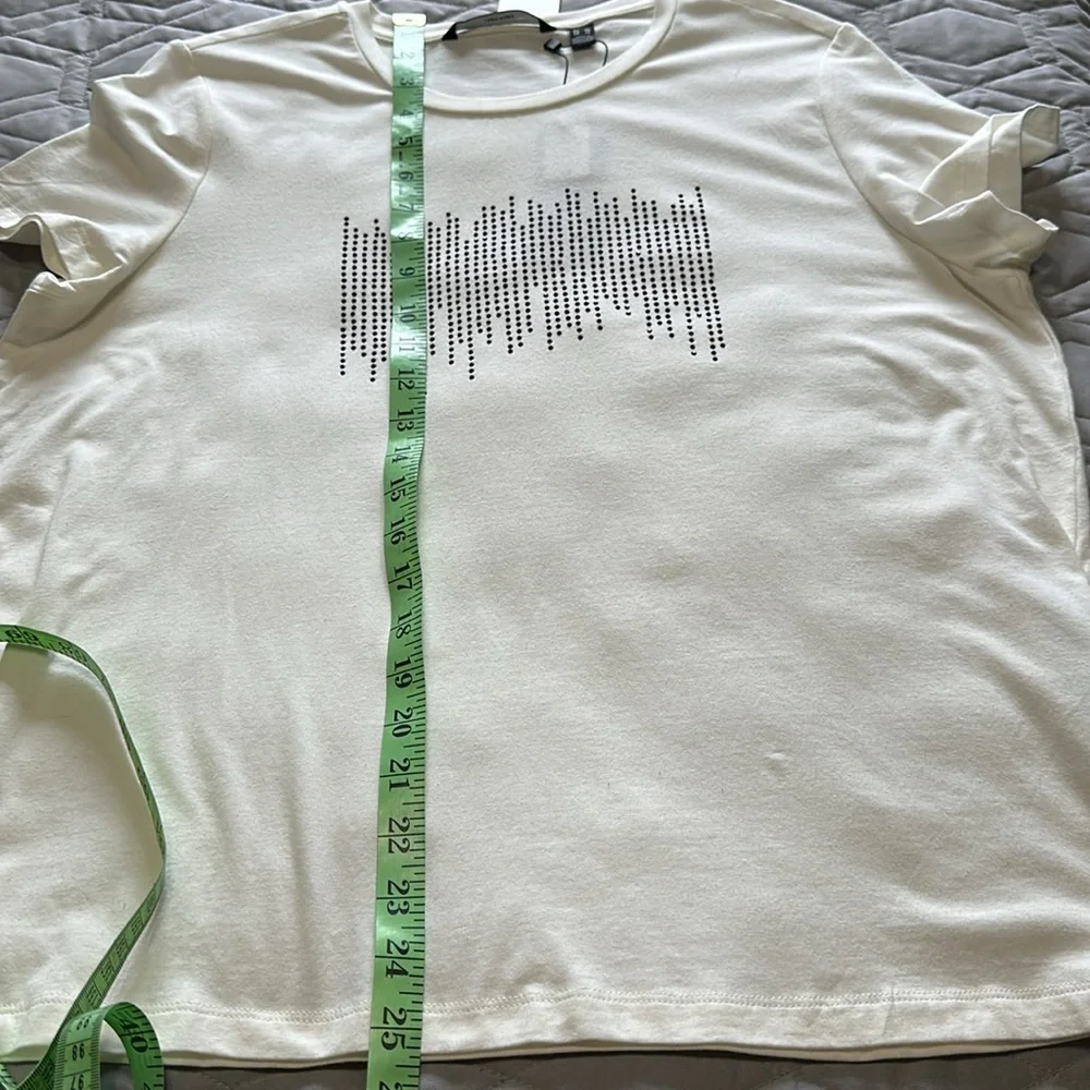 Sz XL ⭐️NWT Vero Moda Off White Embellished Sparkling T- Shirt - Picture 7 of 7